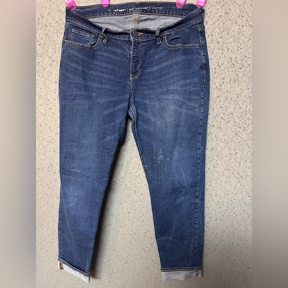 Old Navy Women's Straight Leg Jeans - Deep Blue